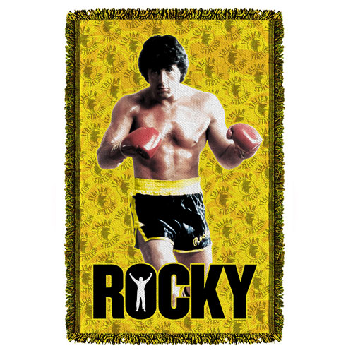 Rocky Stallion Stance Woven Tapestry Throw Blanket